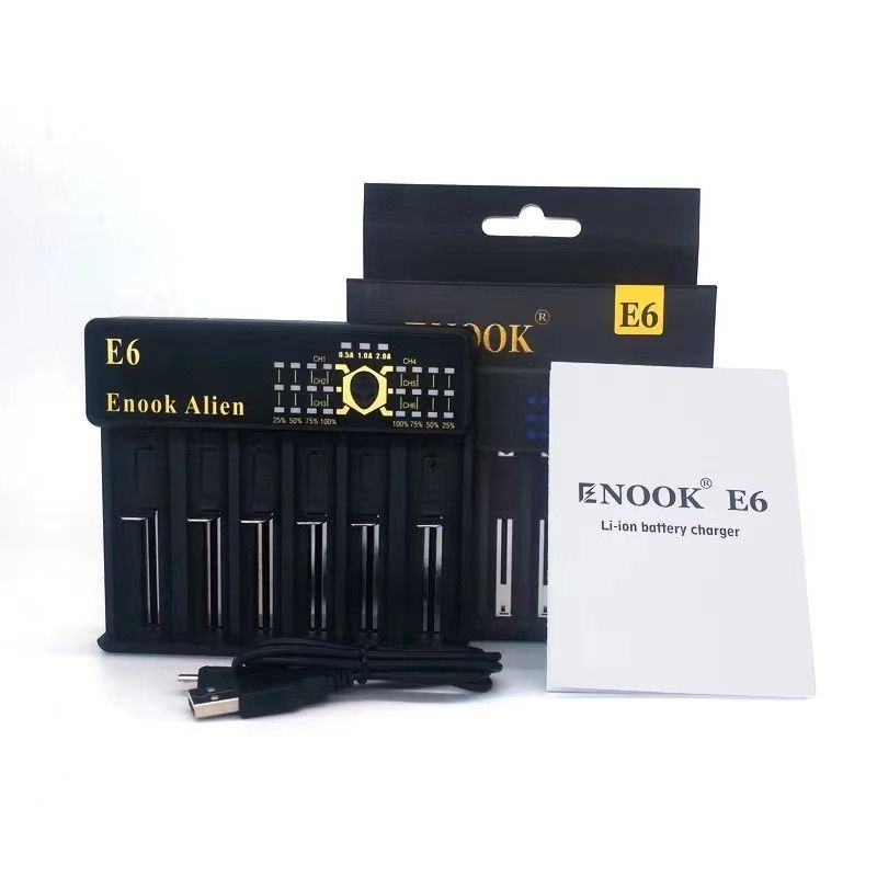 2A 6 スロット リチウムイオン電池充電器 18650/26650/18350/18490/18500 電池充電器