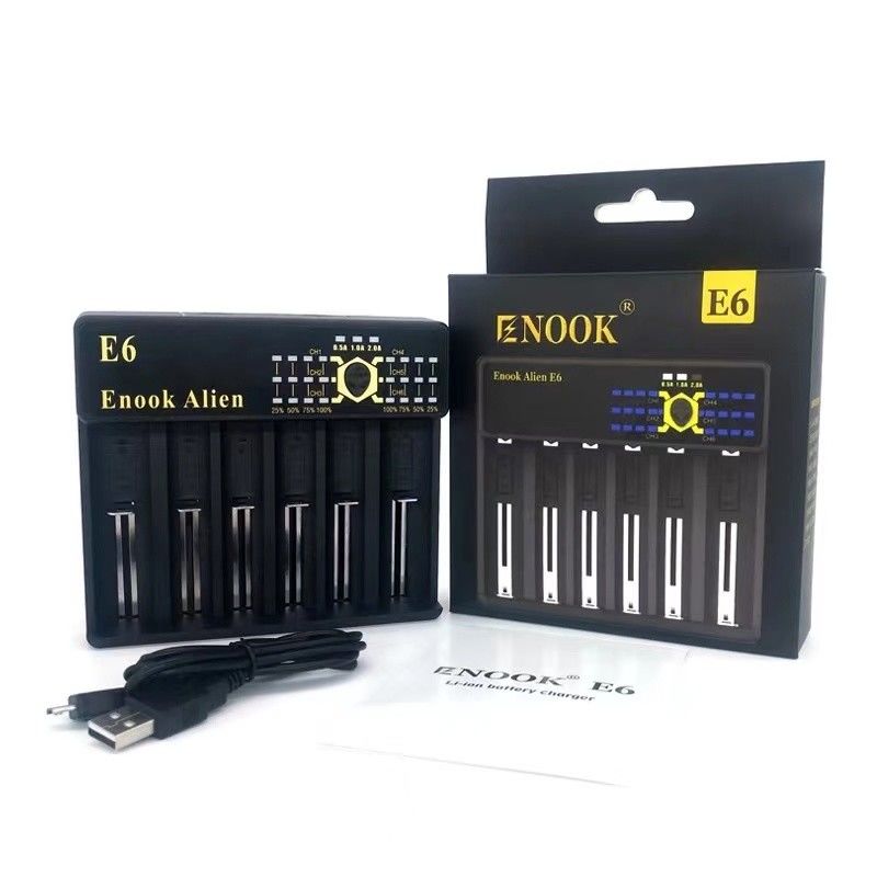 2A 6 スロット リチウムイオン電池充電器 18650/26650/18350/18490/18500 電池充電器
