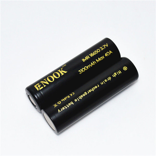 3100mAh 3.7V 18650 ボタントップ リイオン電池 40A 高排水充電電池