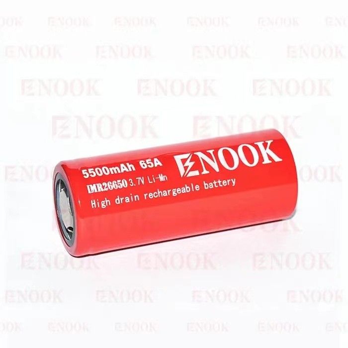ベストセラー Enook 26650 セルリオン 5500mAh 65A 高排水 3.7V 再充電電池 フラットトップ電池