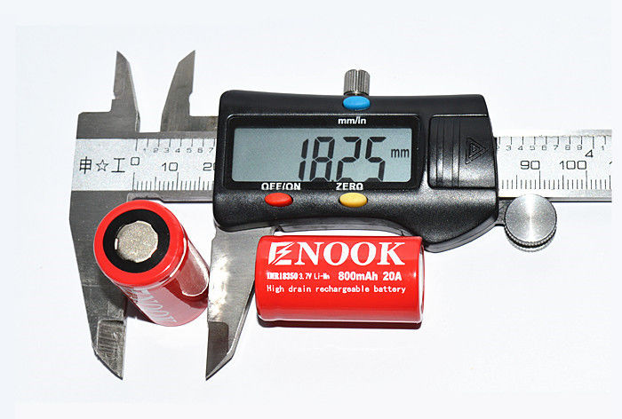 充電可能なIMRリイオン電池 800mAh 20amp 18350リミット電池