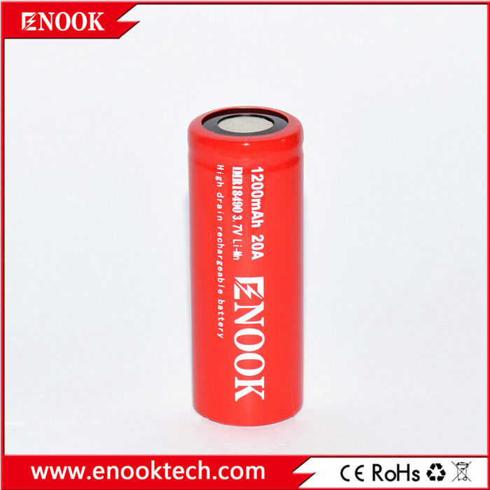 18490 1200mAh 20A 3.7V 電動自転車 再充電電池 セル フラットトップタイプ