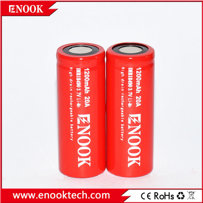 18490 1200mAh 20A 3.7V 電動自転車 再充電電池 セル フラットトップタイプ