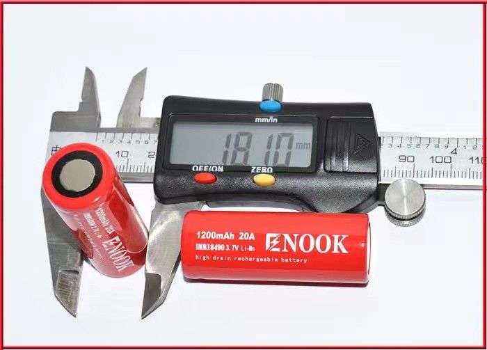 18490 1200mAh 20A 3.7V 電動自転車 再充電電池 セル フラットトップタイプ