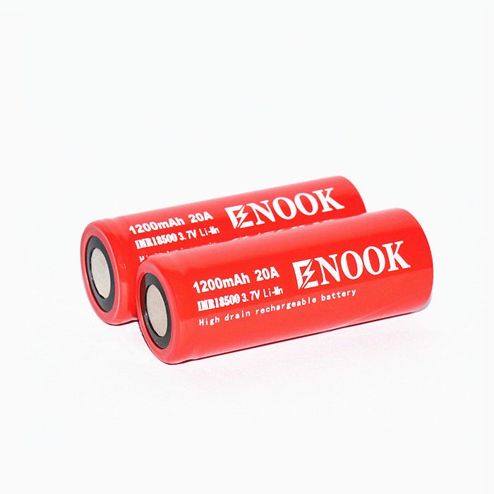 Enook 1200mAh 20A リチウムイオン電池 3.7V 18500 リチャージ可能なリイオン電池