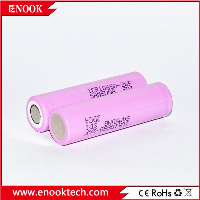 ICR18650 2200 mAh サムスン-26F 3.7V 高充電率リチウムイオンバッテリー