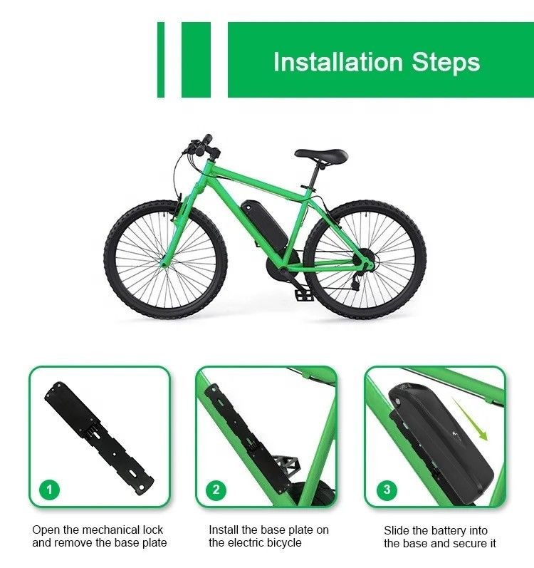 黒いリチウムイオン電池 36v 48v 25ah 52v 電動EBike電池 自転車 ハイロンマックス電車電池