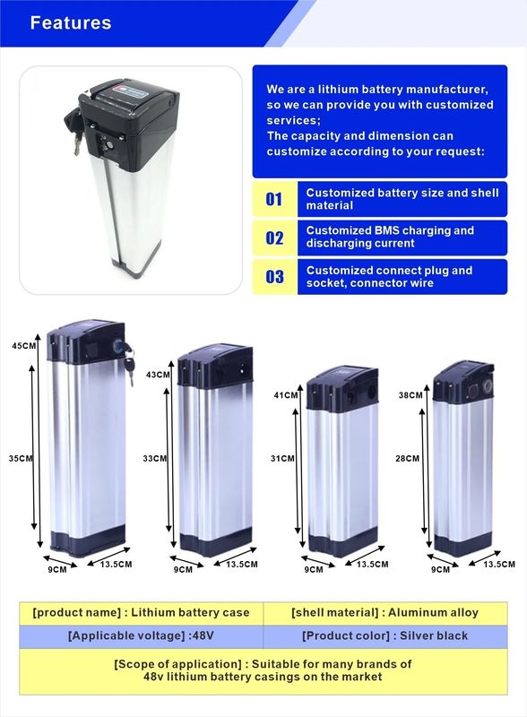 E Bike シルバーフィッシュ リチウム電池パック 23 ± 5°C 保存温度に推奨