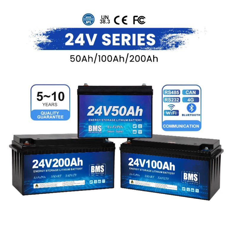 12V 24V 48V Lifepo4 バッテリー パック 120A 放電電流 リチウム鉄リン酸電池