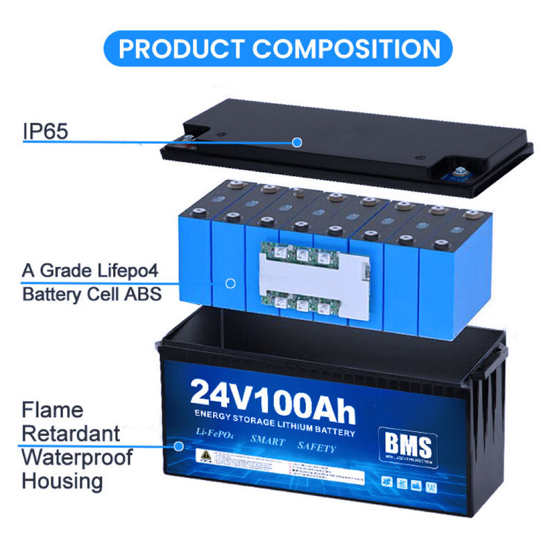12V 24V 48V Lifepo4 バッテリー パック 120A 放電電流 リチウム鉄リン酸電池