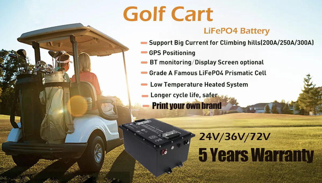 グレードA 自動電池 36v Lifepo4 ゴルフカート リチウムソーラー電池 72v リチウムイオン ゴルフカート 電池