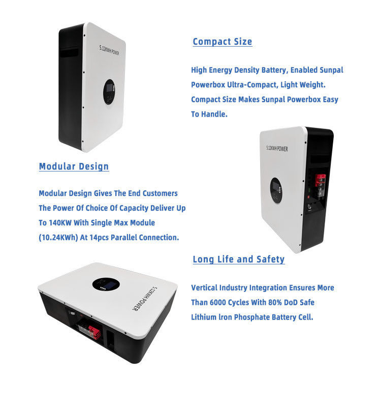 LiFePO4 エネルギー貯蔵電池 5.12kwh 50-60HZ 入力電圧範囲