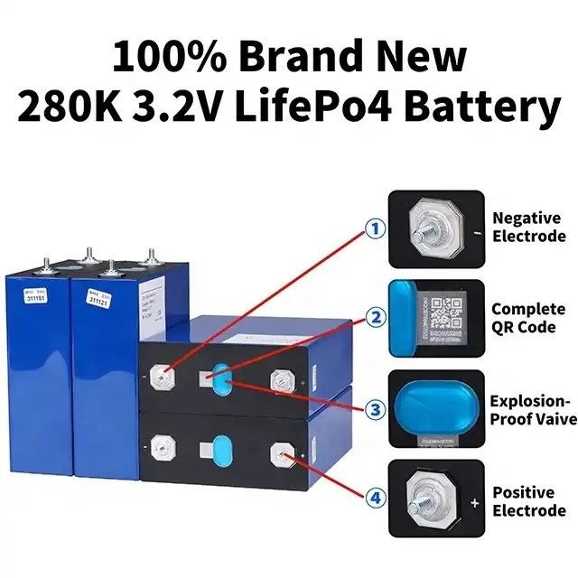 3.2V 100Ah 105Ah 200Ah 320Ah 280Ah Lifepo4 バッテリー リチウムイオンセル PV/家庭用エネルギー貯蔵システム