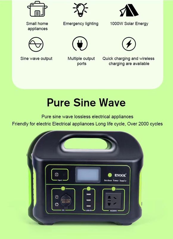 500Wh LiFePo4 バッテリー ホーム エネルギー 貯蔵 太陽光充電 1000W ポータブル 発電所